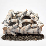 Bluegrass Living Vent Free Dual Fuel Gas Log Set - 18 in. Birch Wood, 30,000 BTU, Remote Control - Model# B18DR-UL3