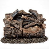 Bluegrass Living Vent Free Dual Fuel Gas Log Set - 18 in. Rustic Oak, 30,000 BTU, Remote Control - Model# B18DR-UL4