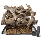 Bluegrass Living Vented Natural Gas or Propane Fireplace Log Set With Remote Control Kit - 18 in. Driftwood, 45,000 BTU - Model# BVL18-1-RO