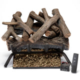 Bluegrass Living Vented Natural Gas or Propane Fireplace Log Set With Remote Control Kit - 18 in. Rustic Oak, 45,000 BTU - Model# BVL18-3-RO