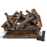 Bluegrass Living Vented Natural Gas or Propane Fireplace Log Set With Remote Control Kit - 24 in. Rustic Oak, 55,000 BTU - Model# BVL24-3-RO