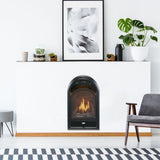 Bluegrass Living Vent Free Natural Gas Fireplace Insert - 10,000 BTU, T-Stat Control, Zero Clearance Design, Ceramic Fiber Brick Liner - Model# B100TN