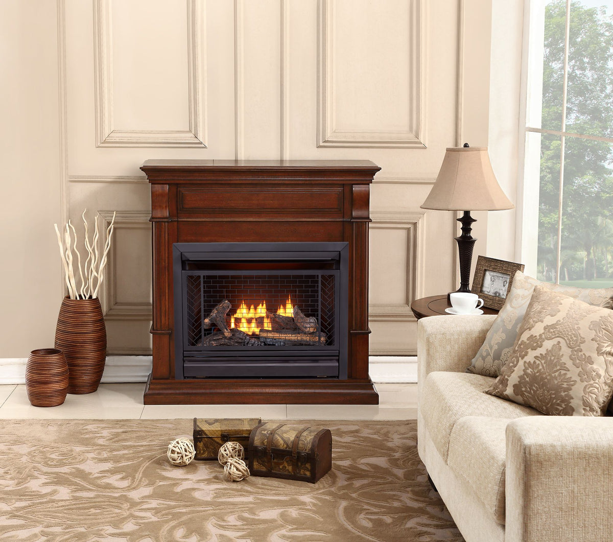 Bluegrass Living Vent Free Natural Gas Fireplace System - 26,000 BTU,