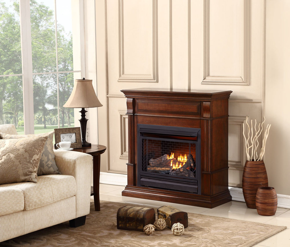 Bluegrass Living Vent Free Natural Gas Fireplace System - 26,000 BTU,