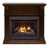 Bluegrass Living Vent Free Natural Gas Fireplace System - 26,000 BTU, Remote Control, Walnut Finish - Model# B300RTN-4-W