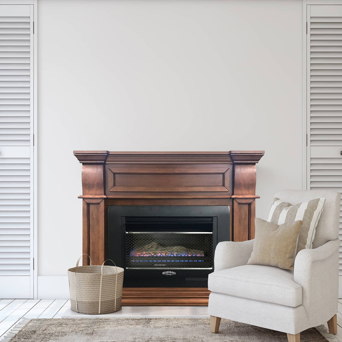 Bluegrass Living Mini Hearth Vent Free Gas Wall Fireplace - 26,000 BTU