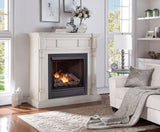 Bluegrass Living Vent Free Natural Gas Fireplace System - 32,000 BTU, Remote Control, Antique White Finish - Model# B500RTN-2-AW