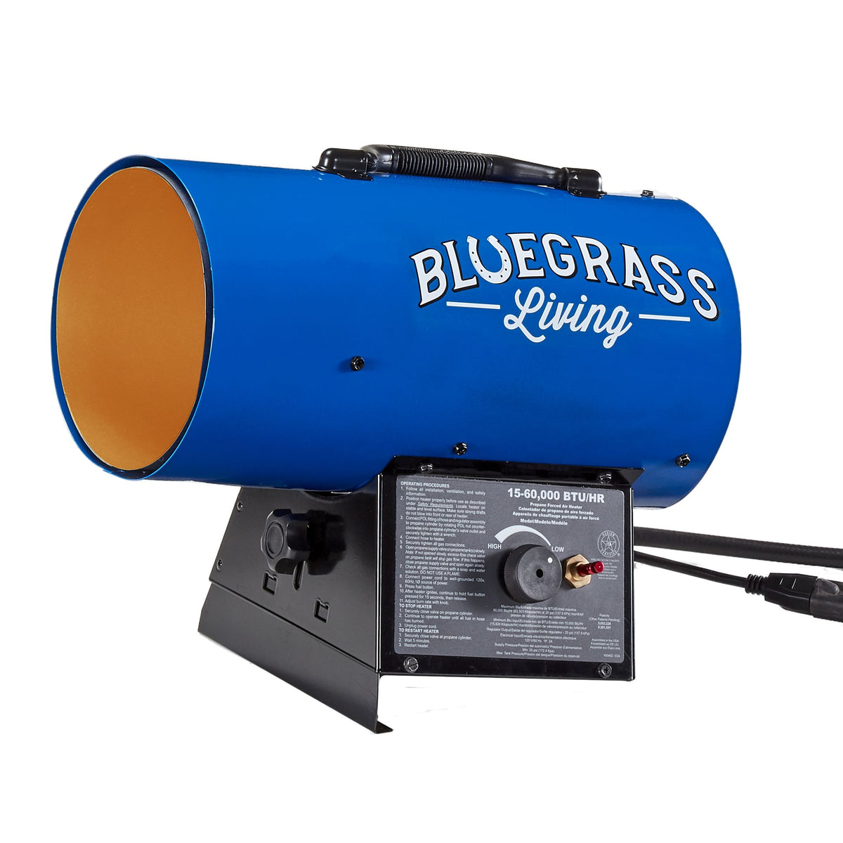 Bluegrass Living Portable Forced Air Propane Heater - 60,000 BTU, Vari