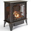 Bluegrass Living Panorama Vent Free Dual Fuel 3-Sided Gas Stove - 23,000 BTU, Remote Control, Black Finish - Model# BTSD23RT