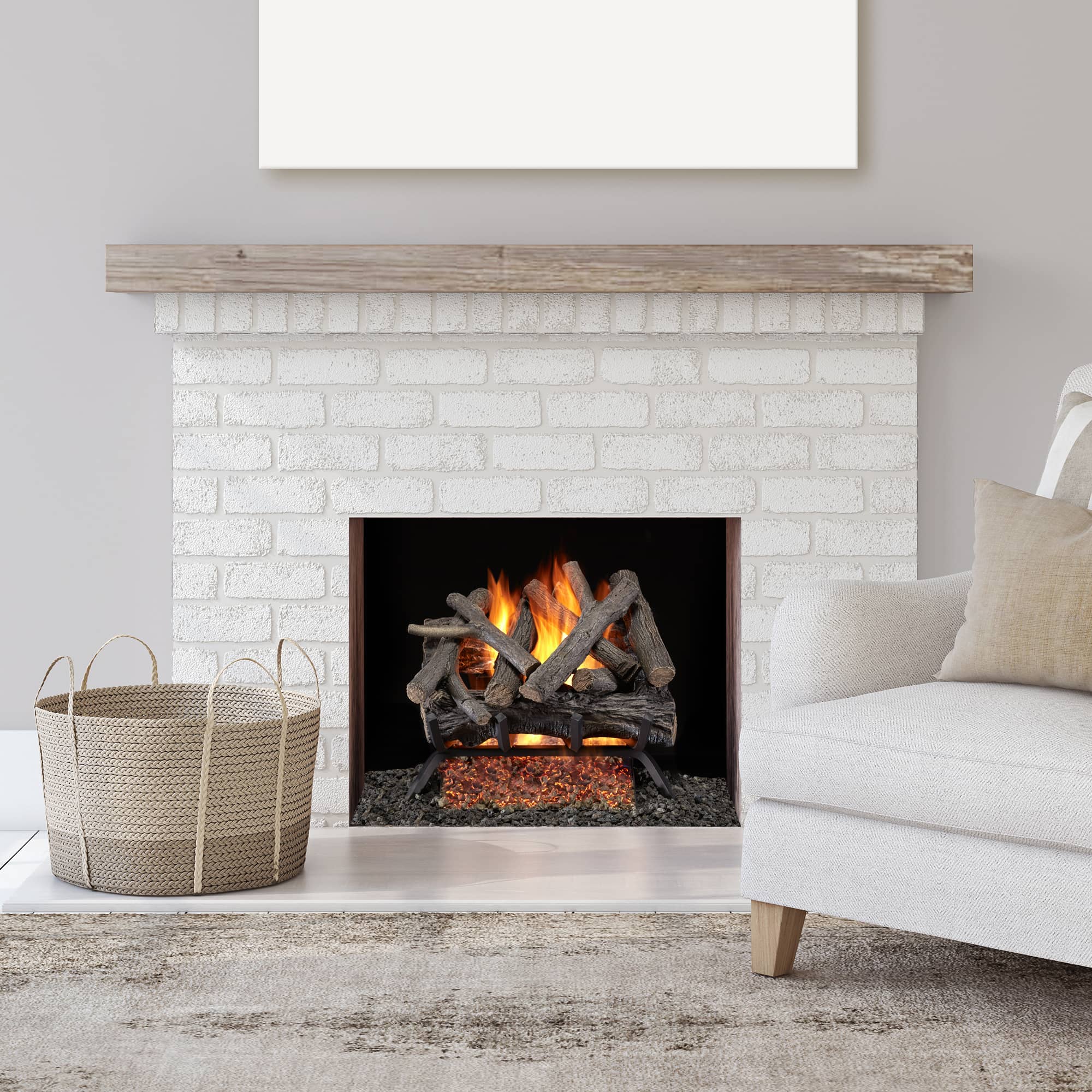 Bluegrass Living Vented Natural Gas or Propane Fireplace Log Set With