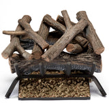Bluegrass Living Vented Natural Gas or Propane Fireplace Log Set With Remote Control Kit - 18 in. Rustic Oak, 45,000 BTU - Model# BVL18-3-RO