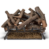 Bluegrass Living Vented Natural Gas or Propane Fireplace Log Set With Remote Control Kit - 24 in. Rustic Oak, 55,000 BTU - Model# BVL24-3-RO