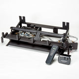 Bluegrass Living Vent Free Dual Fuel Gas Log Set - 24 in. Rustic Oak, 33,000 BTU, Remote Control - Model# B24DR-ES4