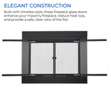 Bluegrass Living Harland Fireplace Glass Doors With Screen, Mediym - Model# HLFD-MD