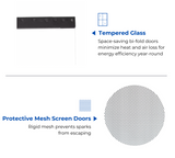 Bluegrass Living Harland Fireplace Glass Doors With Screen, Small - Model# HLFD-SM