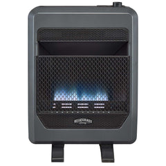 Bluegrass Living Propane Gas Vent Free Blue Flame Gas Space Heater With Blower and Base Feet - 20,000 BTU, T-Stat Control - Model# B20TPB-BB