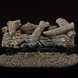 Bluegrass Living Vent Free Propane Gas Log Set - 24 Inch Traditional Oak, 32,000 BTU, Remote Control - Model# B24PR-ES1