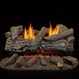 Bluegrass Living Vent Free Propane Gas Log Set - 24 Inch Traditional Oak, 32,000 BTU, Remote Control - Model# B24PR-ES1