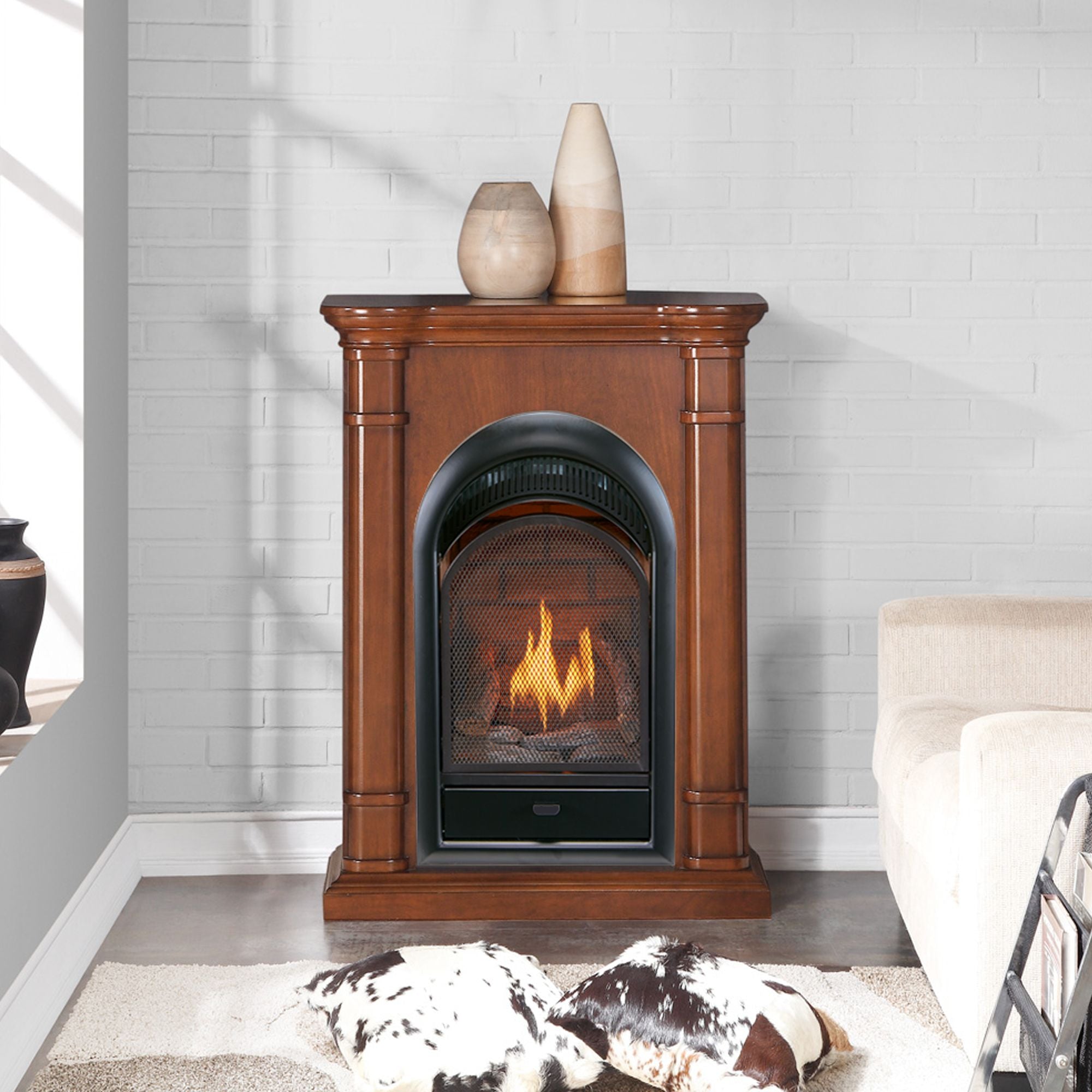 5+ Vent Free Propane Gas Fireplace Bluegrass Living Vent Free Propane Gas Fireplace System - 10,000 BTU,
