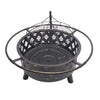 Bluegrass Living 30 Inch. Roadhouse Steel Deep Bowl Fire Pit with Swivel Height Adjustable Cooking Grid, Weather Cover, Spark Screen, Log Grate, Ember Catcher, and Poker, Model# BFPW30RH