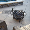 Bluegrass Living 30 Inch. Roadhouse Steel Deep Bowl Fire Pit with Swivel Height Adjustable Cooking Grid, Weather Cover, Spark Screen, Log Grate, Ember Catcher, and Poker, Model# BFPW30RH