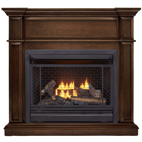 Bluegrass Living Vent Free Natural Gas Fireplace System - 26,000 BTU, Remote Control, Gingerbread Finish - Model# B300RTN-3-G
