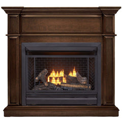 Bluegrass Living Vent Free Natural Gas Fireplace System - 26,000 BTU, Remote Control, Gingerbread Finish - Model# B300RTN-3-G