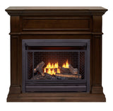 Bluegrass Living Vent Free Natural Gas Fireplace System - 26,000 BTU, Remote Control, Walnut Finish - Model# B300RTN-4-W