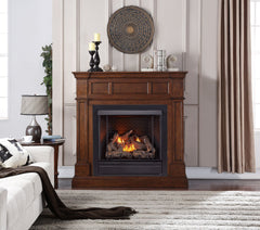 Bluegrass Living Vent Free Propane Gas Fireplace System - 32,000 BTU, Remote Control, Walnut Finish - Model# B500RTP-2-WN