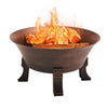 Bluegrass Living 26 Inch Cast Iron Deep Bowl Fire Pit with Cooking Grid, Weather Cover, Spark Screen, and Poker - Model# BFPW26D-CC