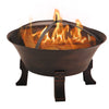 Bluegrass Living 26 Inch Cast Iron Deep Bowl Fire Pit with Cooking Grid, Weather Cover, Spark Screen, and Poker - Model# BFPW26D-CC