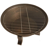 Bluegrass Living 26 Inch Cast Iron Deep Bowl Fire Pit with Cooking Grid, Weather Cover, Spark Screen, and Poker - Model# BFPW26D-CC