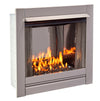Bluegrass Living Vent Free Stainless Outdoor Gas Fireplace Insert With Reflective Black Glass Media - 24,000 BTU, Manual Control - Model# BL450SS-G-RBLK