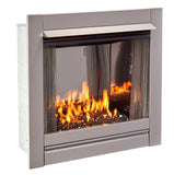 Bluegrass Living Vent Free Stainless Outdoor Gas Fireplace Insert With Reflective Black Glass Media - 24,000 BTU, Manual Control - Model# BL450SS-G-RBLK