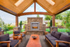 Bluegrass Living Vent Free Stainless Outdoor Gas Fireplace Insert With Reflective Black Glass Media - 24,000 BTU, Manual Control - Model# BL450SS-G-RBLK