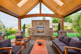 Bluegrass Living Vent Free Stainless Outdoor Gas Fireplace Insert With Reflective Black Glass Media - 24,000 BTU, Manual Control - Model# BL450SS-G-RBLK