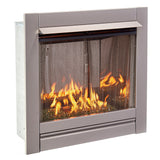 Bluegrass Living Vent Free Stainless Outdoor Gas Fireplace Insert With Reflective Emerald Glass Media - 24,000 BTU, Manual Control - Model# BL450SS-G-REM