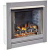 Bluegrass Living Outdoor Fireplace Insert With Concrete Log Set and Slate Gray Brick Fiber Liner - Model# BL450SS-L-SG