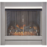 Bluegrass Living Outdoor Fireplace Insert With Concrete Log Set and Slate Gray Brick Fiber Liner - Model# BL450SS-L-SG