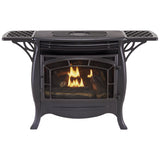 Bluegrass Living Vent Free Propane Gas Stove With Automatic Ignition and Variable Flame Control - 26,000 BTU, Remote Control, Matte Black Finish - Model# BSSP26ART-M