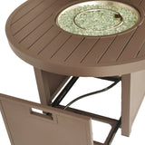 Bluegrass Living 42 Inch Outdoor Round Aluminum 50,000 BTU Propane Fire Pit Table with Crystal Glass Beads and Fabric Cover - Model# GN3R111S