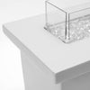 Bluegrass Living 42 Inch x 20 Inch Rectangular MGO Propane Fire Pit Table with Glass Wind Guard, Crystal Glass Beads, Fabric Cover, and Concrete Finish - Model# HF42181
