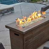 Bluegrass Living 42 Inch x 20 Inch Barnyard Rectangular MGO Propane Fire Pit Table with Glass Beads and Cover - Model# HF42603