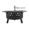 Bluegrass Living 30 Inch. Roadhouse Steel Deep Bowl Fire Pit with Swivel Height Adjustable Cooking Grid, Weather Cover, Spark Screen, Log Grate, Ember Catcher, and Poker, Model# BFPW30RH