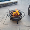 Bluegrass Living 30 Inch. Roadhouse Steel Deep Bowl Fire Pit with Swivel Height Adjustable Cooking Grid, Weather Cover, Spark Screen, Log Grate, Ember Catcher, and Poker, Model# BFPW30RH