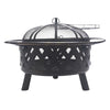 Bluegrass Living 30 Inch. Roadhouse Steel Deep Bowl Fire Pit with Swivel Height Adjustable Cooking Grid, Weather Cover, Spark Screen, Log Grate, Ember Catcher, and Poker, Model# BFPW30RH